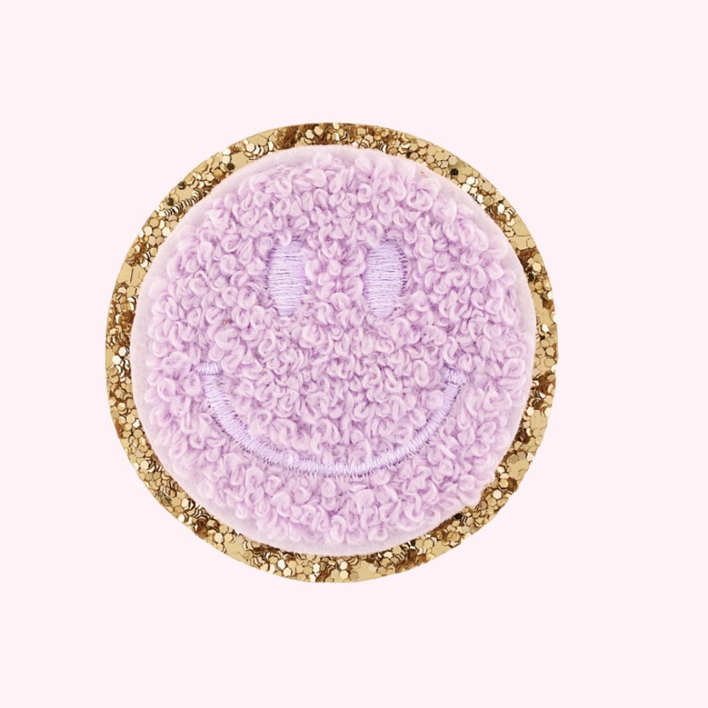 Stoney Clover Lane Lilac Glitter Smiley Face Patch
